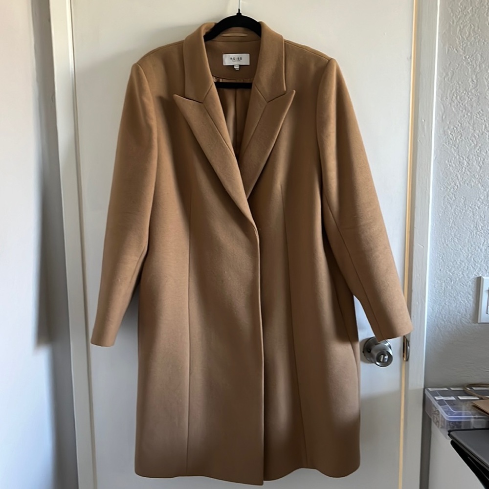 Reiss Camel Coat in Size 14